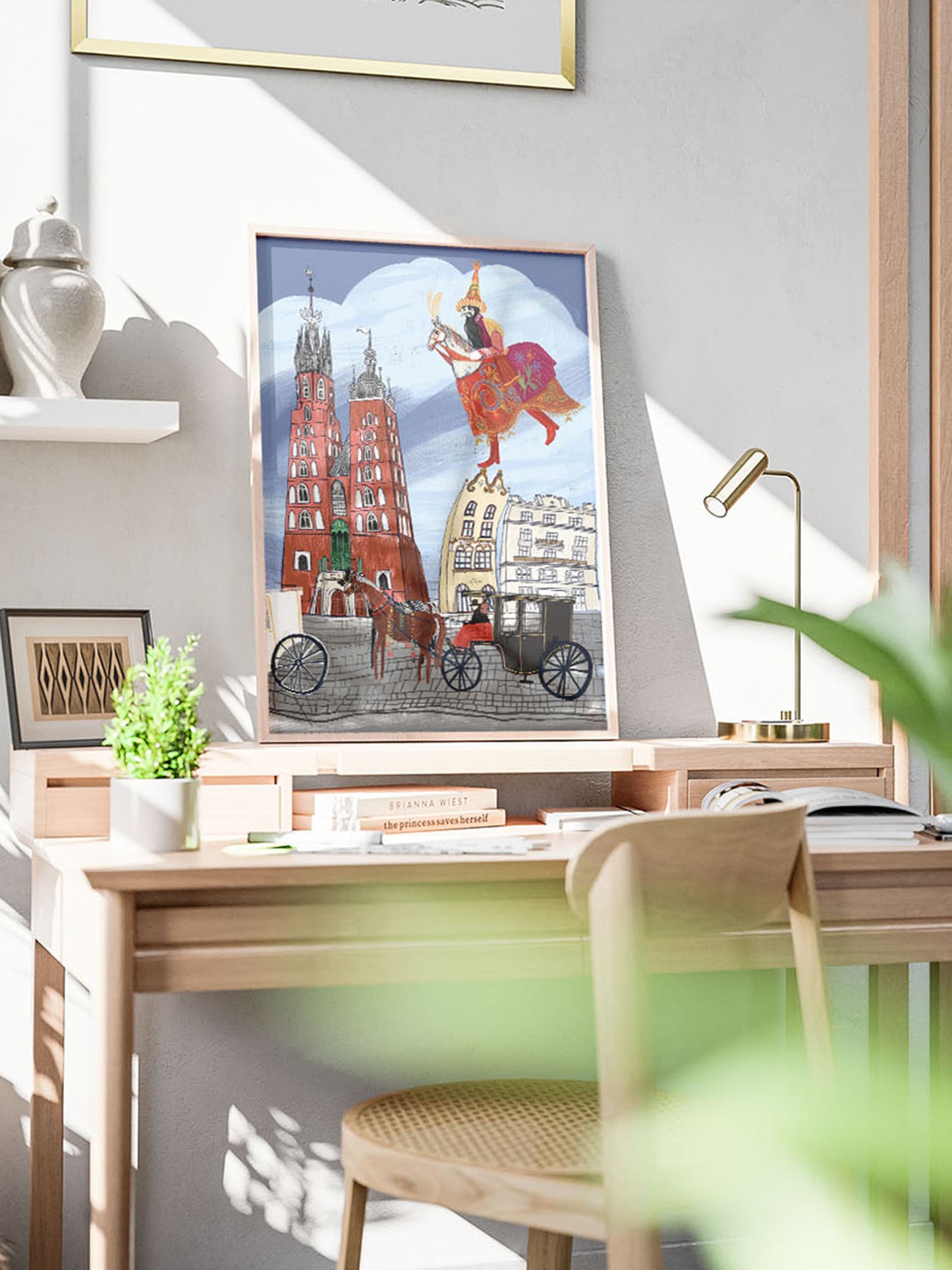 Ilustracja „Lajkonik" – symboliczna scena krakowskiego obrzędu z barwną postacią Lajkonika, wydruk artystyczny Black Dog Studio