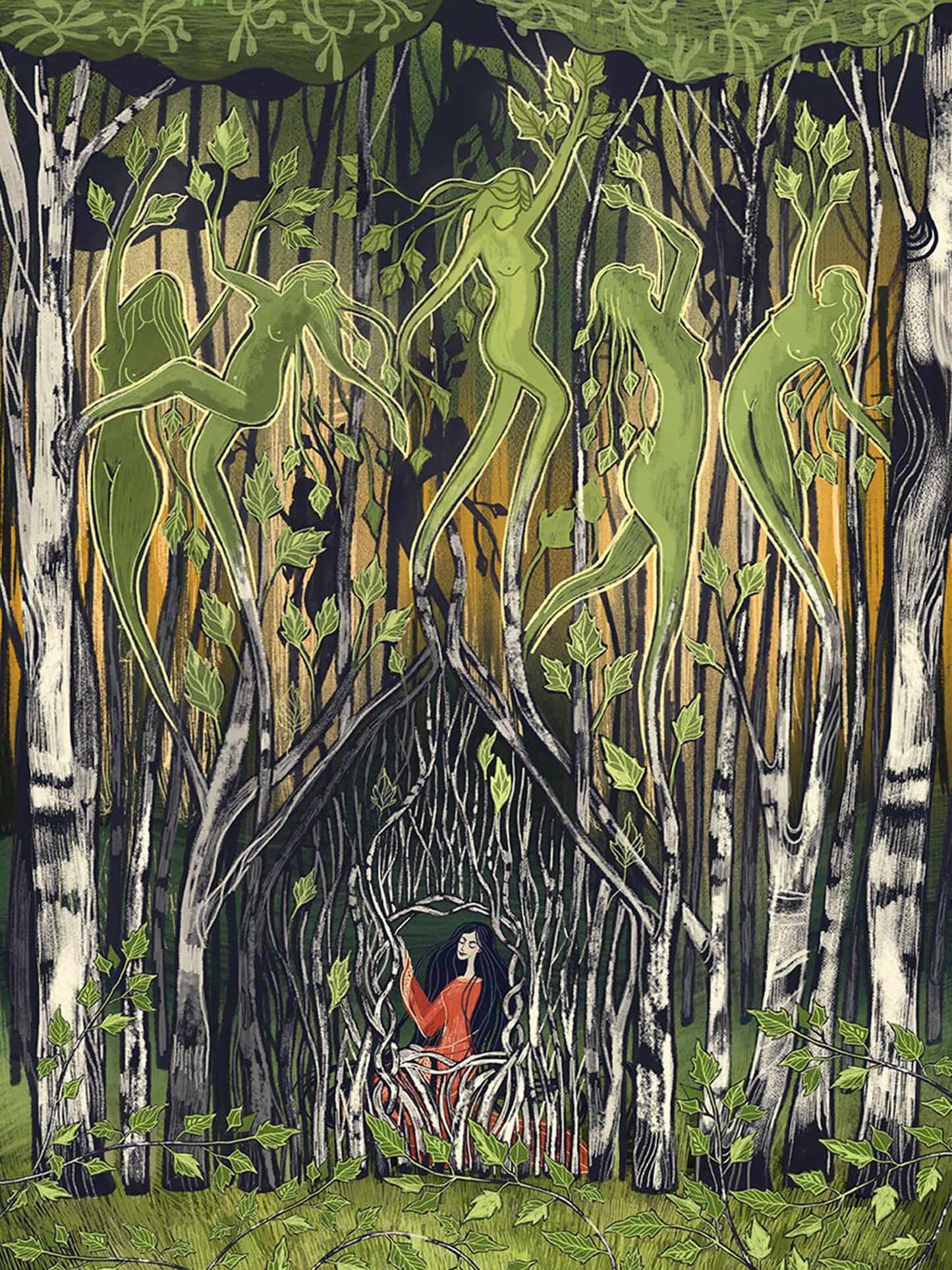 My Birch Grove - art print