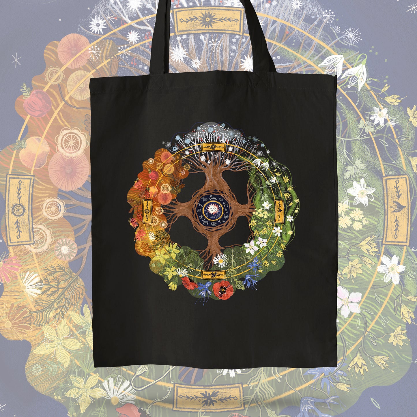 Cotton bag - Slavic Wheel of the Year