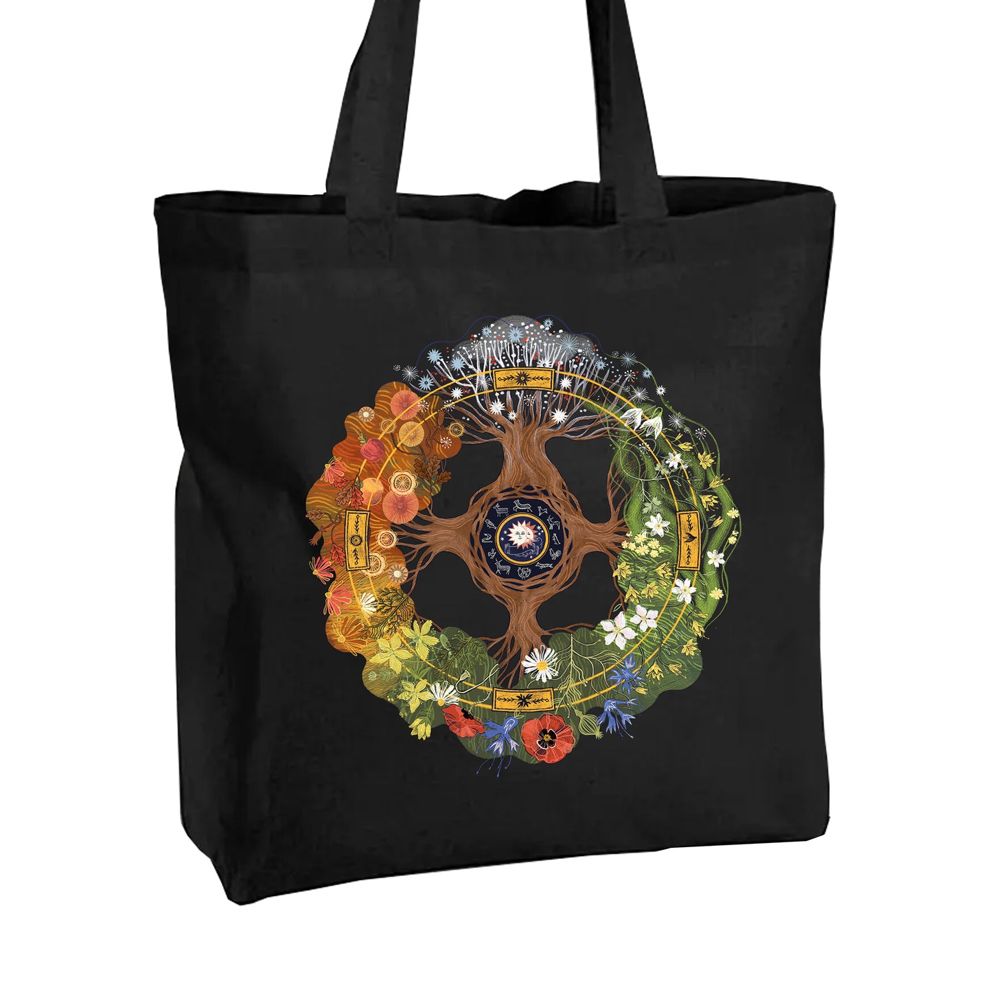 Cotton shopper bag - Slavic Wheel of the Year