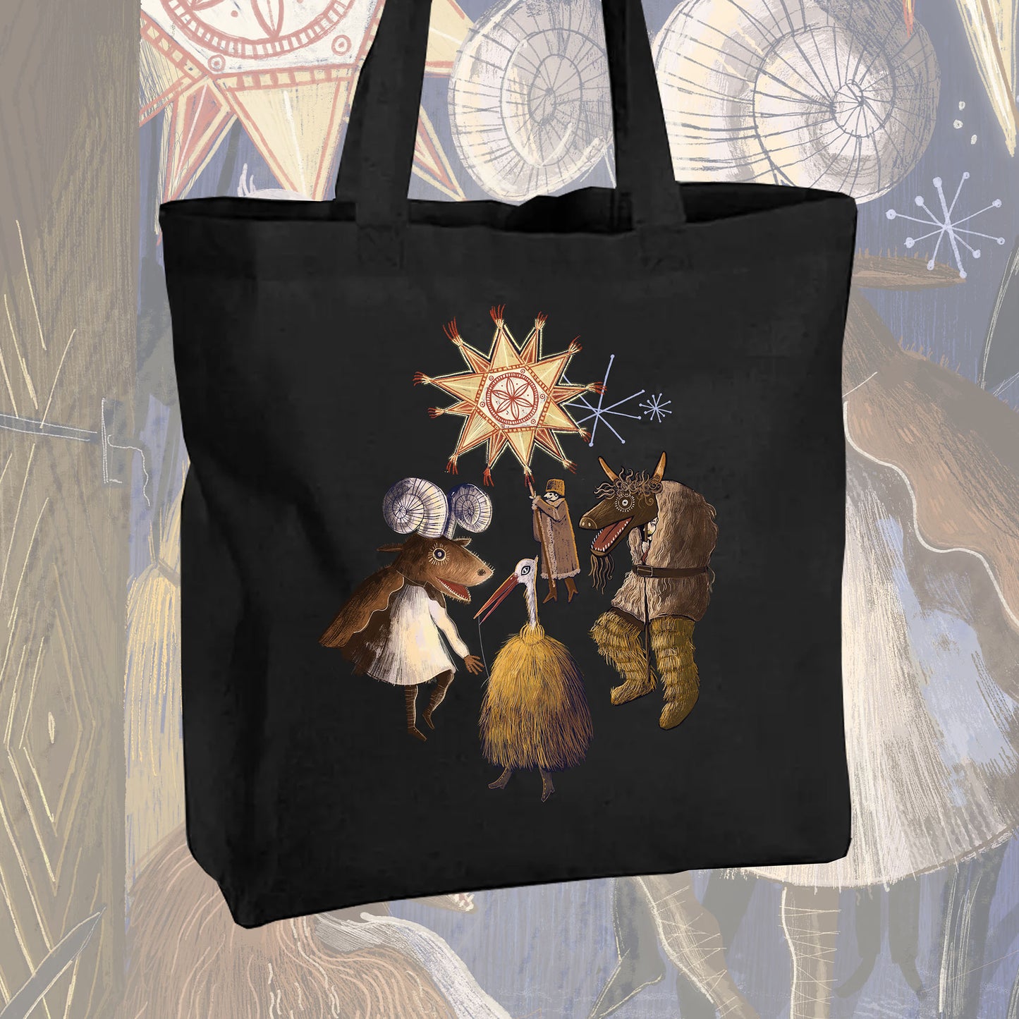 Cotton shopper bag - Carol singers